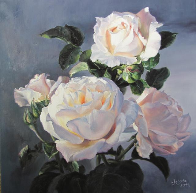 białe róze